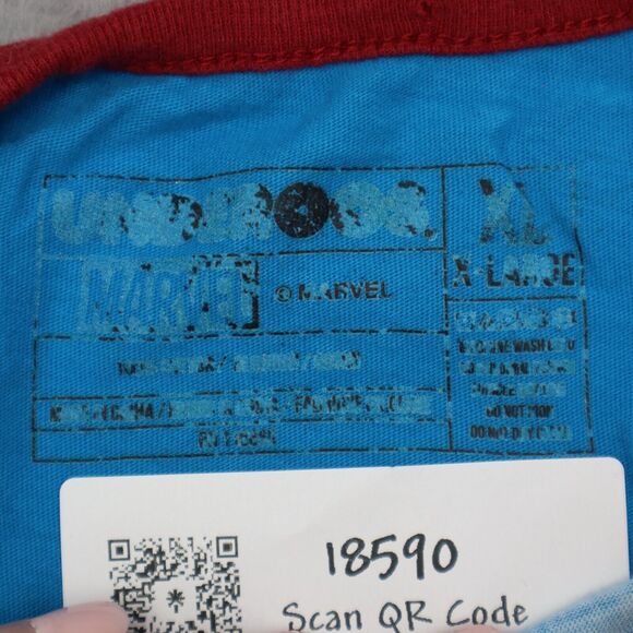 Underoos Marvel Shirt Mens XL Blue Captain America Crew Neck Short Sleeve Tee - Picture 2 of 14